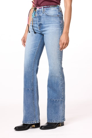 Jean flare taille haute - Ciel