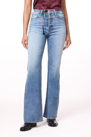 Jean flare taille haute - Ciel