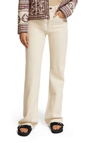 Jean bootcut en coton biologique - Beige