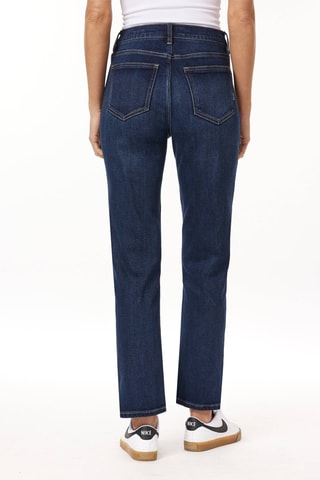 Jean droit 7/8 taille haute - Bleu foncé
