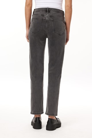 Jean droit 7/8 taille haute - Gris