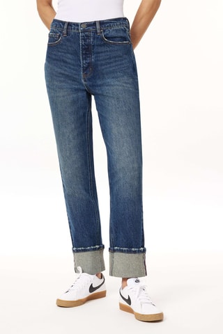 Jean droit taille haute - Bleu foncé