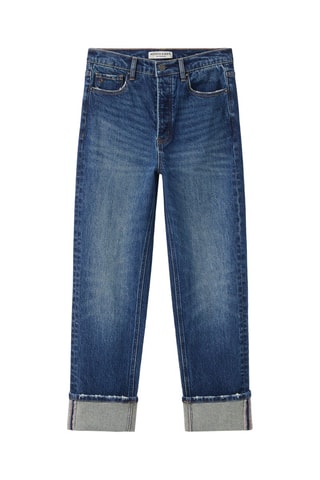 Jean droit taille haute - Bleu foncé