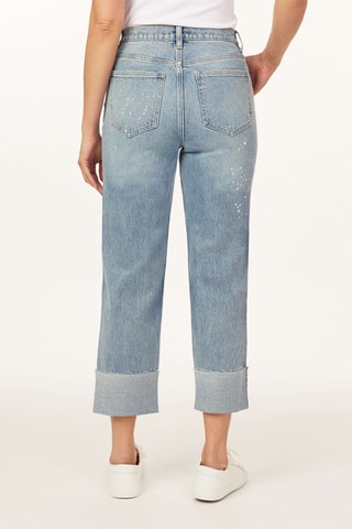 Jean droit 7/8 taille haute - Bleu clair
