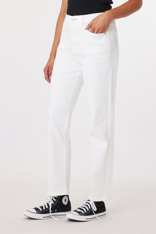 Jean droit taille haute - Blanc