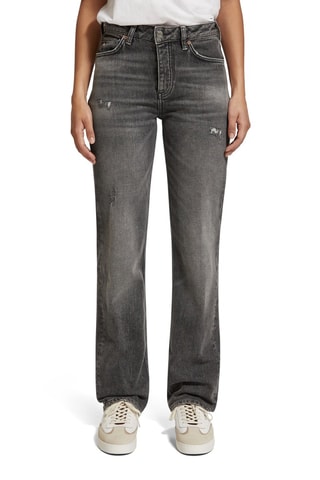 Jean droit taille haute - Gris
