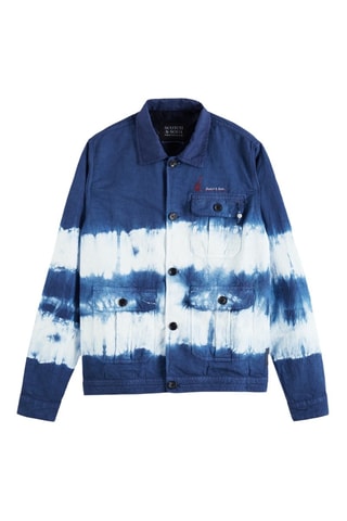 Veste tie and dye en lin et coton biologique - Bleu
