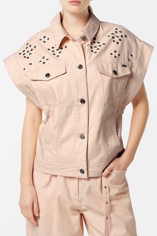 Veste à manches courtes - Rose poudré