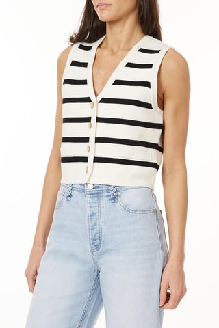 Top sans manches - Blanc et noir
