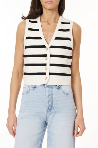 Top sans manches - Blanc et noir