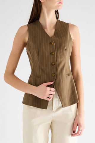 Top long sans manches - Marron