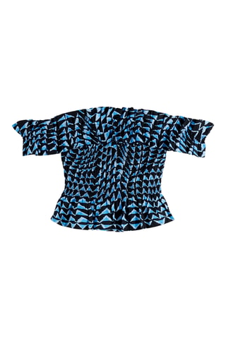 Top smocké - Bleu