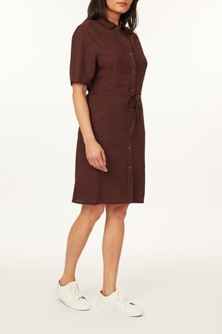 Robe chemise en lin - Marron