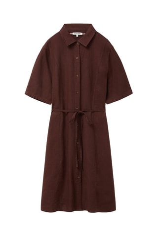 Robe chemise en lin - Marron