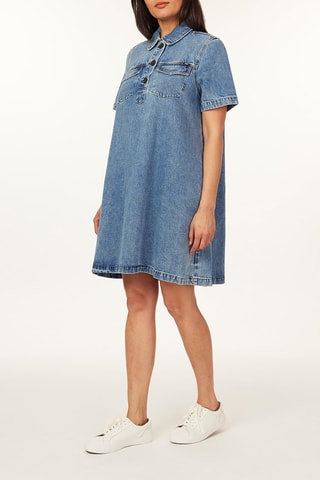 Robe chemise en jean - Bleu