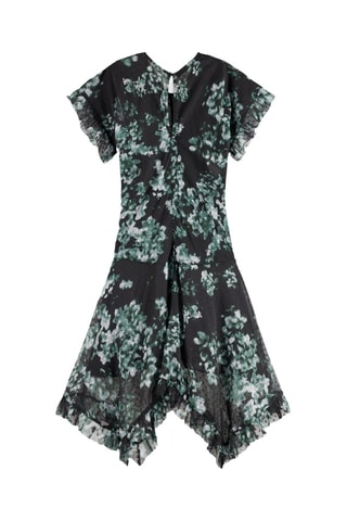 Robe volantée - Noir et vert