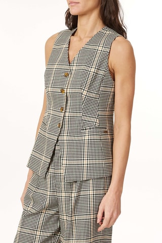 Gilet de costume - Beige et noir
