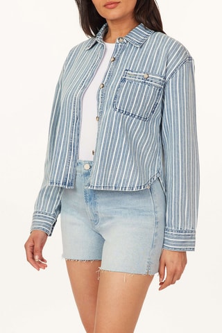 Chemise courte en jean - Bleu clair