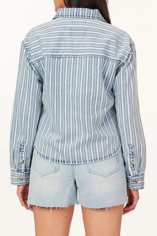 Chemise courte en jean - Bleu clair