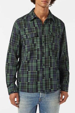 Chemise relaxed - Bleu marine et vert