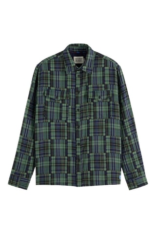 Chemise relaxed - Bleu marine et vert