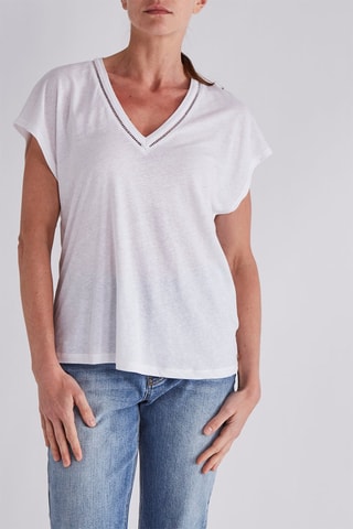 T-shirt loose en lin - Blanc