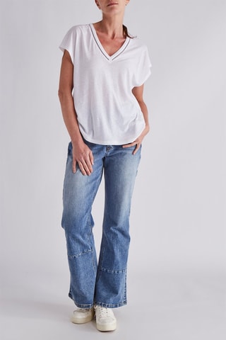 T-shirt loose en lin - Blanc