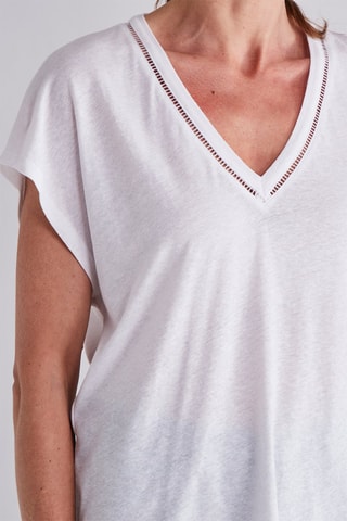 T-shirt loose en lin - Blanc
