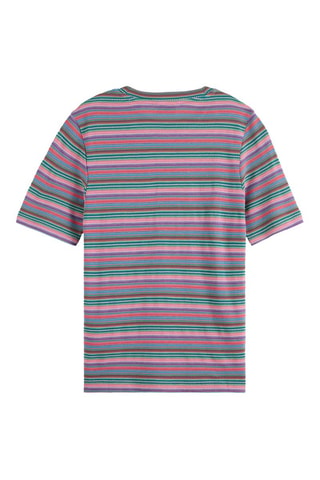 T-shirt slim - Rose et turquoise