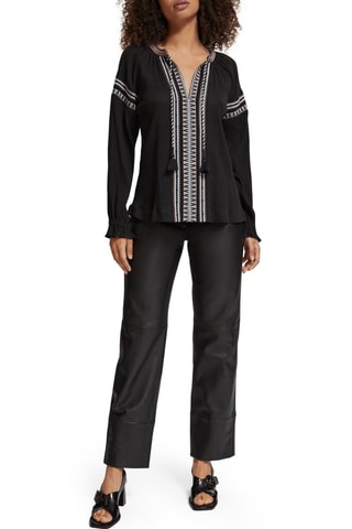 Blouse en coton biologique - Noir
