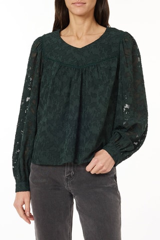 Blouse en dentelle - Vert foncé
