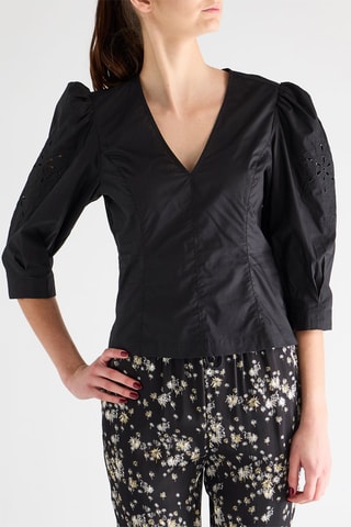 Blouse en broderie anglaise - Noir