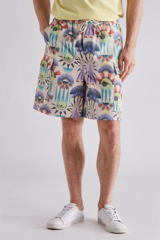 Short - Beige et bleu clair