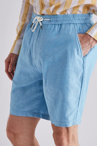 Short droit en lin - Bleu clair