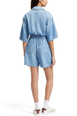 Combishort en jean - Bleu clair