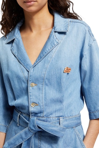 Combishort en jean - Bleu clair