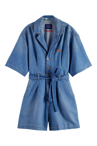 Combishort en jean - Bleu clair