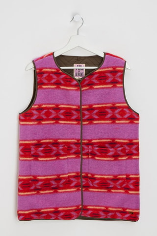 Gilet sans manches et parka à capuche en laine - Rose et kaki