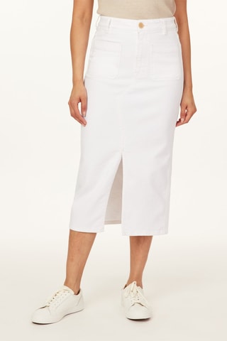 Jupe droite taille haute - Blanc
