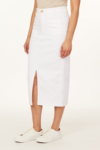 Jupe droite taille haute - Blanc