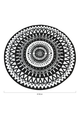 Alfombra de exterior redonda - 150 cm - Negro