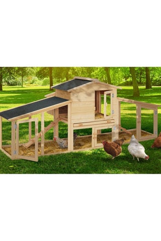 Gallinero conejera XXL con ponedero - 6 gallinas