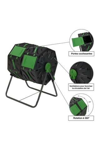 Compostador giratorio - 2 x 70 l