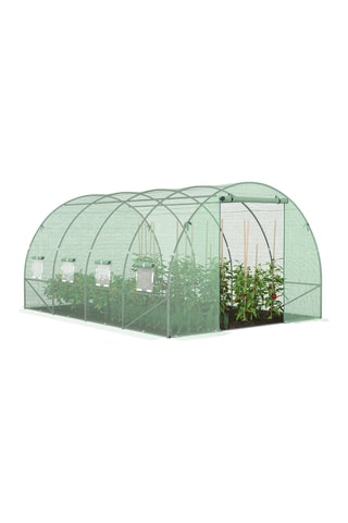 Invernadero túnel de jardín con lona reforzada 130 g/m² - 12 m² - gama hortícola