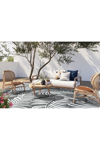 Alfombra de exterior - Blanco y gris - 270 x 470 cm - Blanco y gris