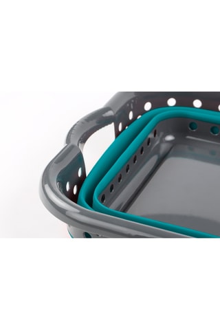 Cesto plegable para la colada - Gris y azul