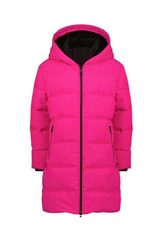 Piumino lungo con cappuccio 2 in 1 Tanja - Nero e rosa