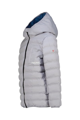 Piumino con cappuccio - Blu e grigio