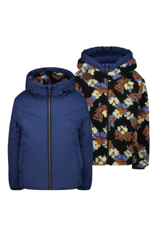 Giacca double face con cappuccio Tara - Nero, blu e marrone