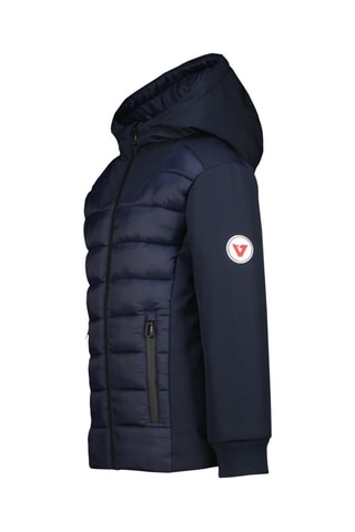Piumino con cappuccio Texto - Bianco, rosso e blu